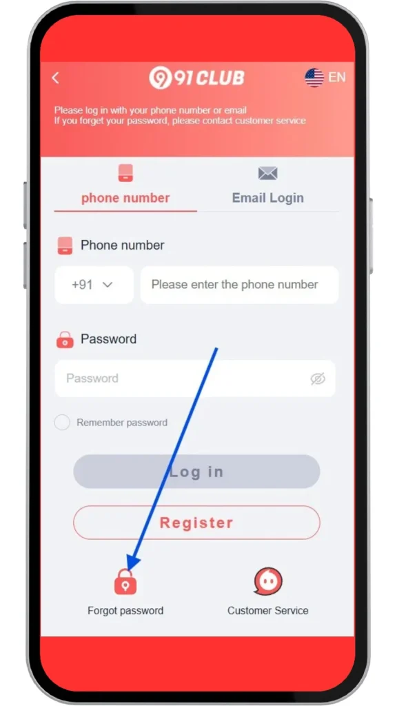 click forgot password